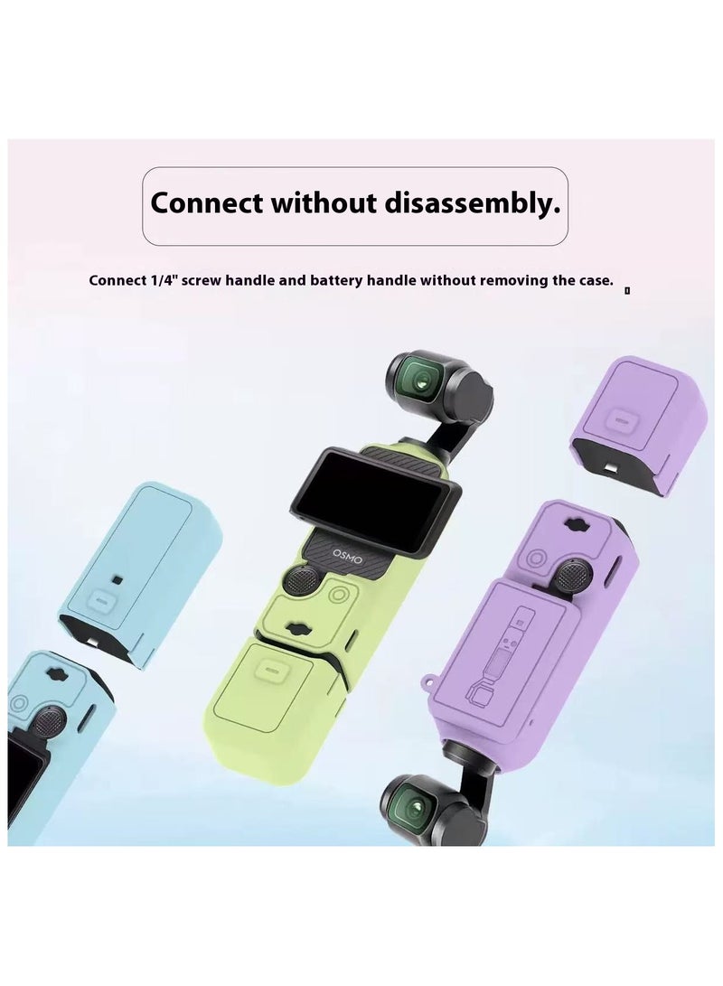 DJI Osmo Pocket 3 Silicone Case Silicone Case Protective Cover Handheld Gimbal Sports Camera Accessories（Green） - Image 4