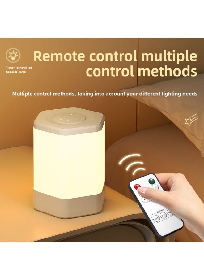 Generic - Creative Bedside Lamp Night Light Remote Control Table Lamp Decorative Lamp Hexagonal Lamp Rechargeable Table Lamp Led Eye Protection Lamp Color Mixing Lamp-Light Color: Charging Remote Control 4800 MA - Image 1