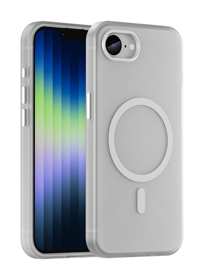 Abania iPhone 16e Case with MagSafe, Translucent Matte White, Slim Military-Grade Shockproof, Anti-Yellow Anti-Fingerprint iPhone 16e Cover Compatible with MagSafe Accessories - Image 1