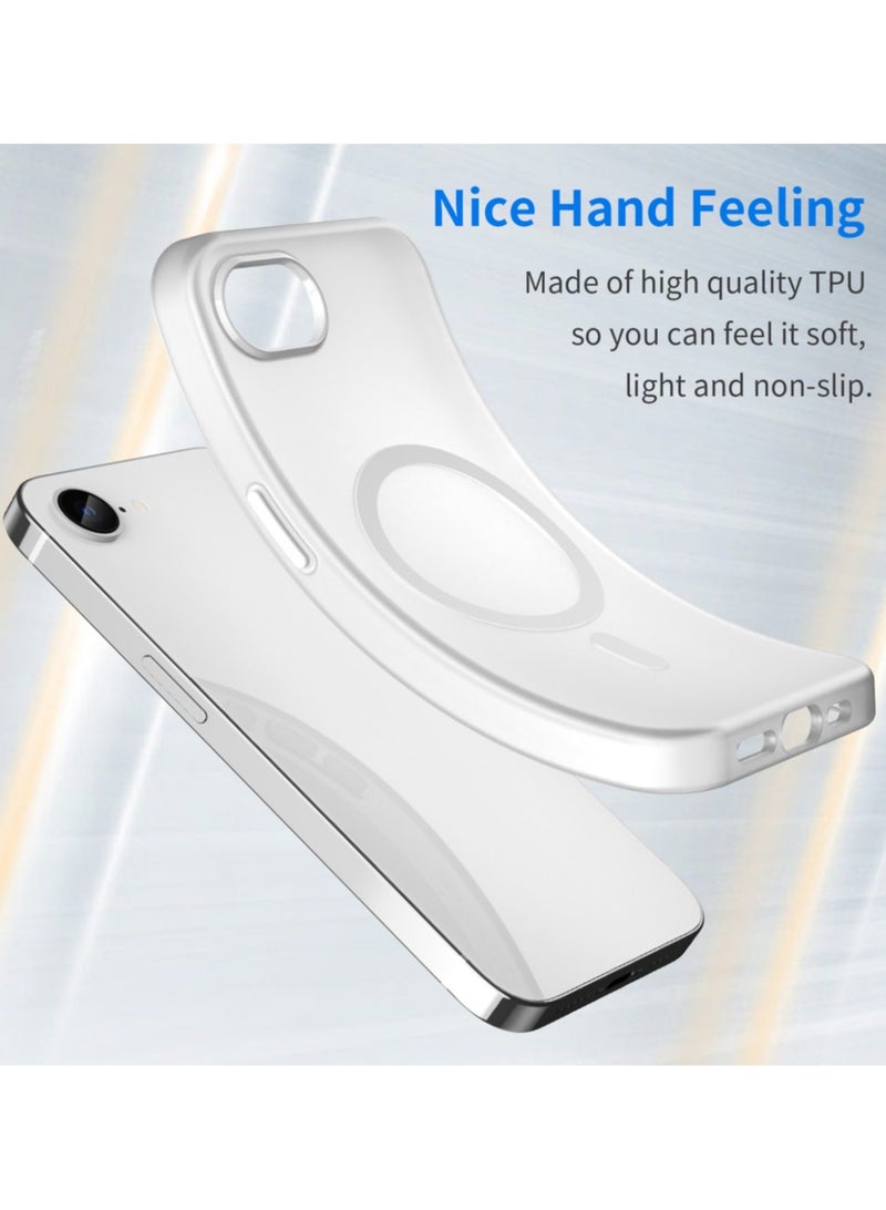 Abania iPhone 16e Case with MagSafe, Translucent Matte White, Slim Military-Grade Shockproof, Anti-Yellow Anti-Fingerprint iPhone 16e Cover Compatible with MagSafe Accessories - Image 3