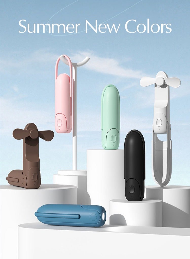 Manhua Handheld foldable small fan,USB power bank flashlight three in one portable mini fan,3 speeds,suitable for travel/home/office - Image 2