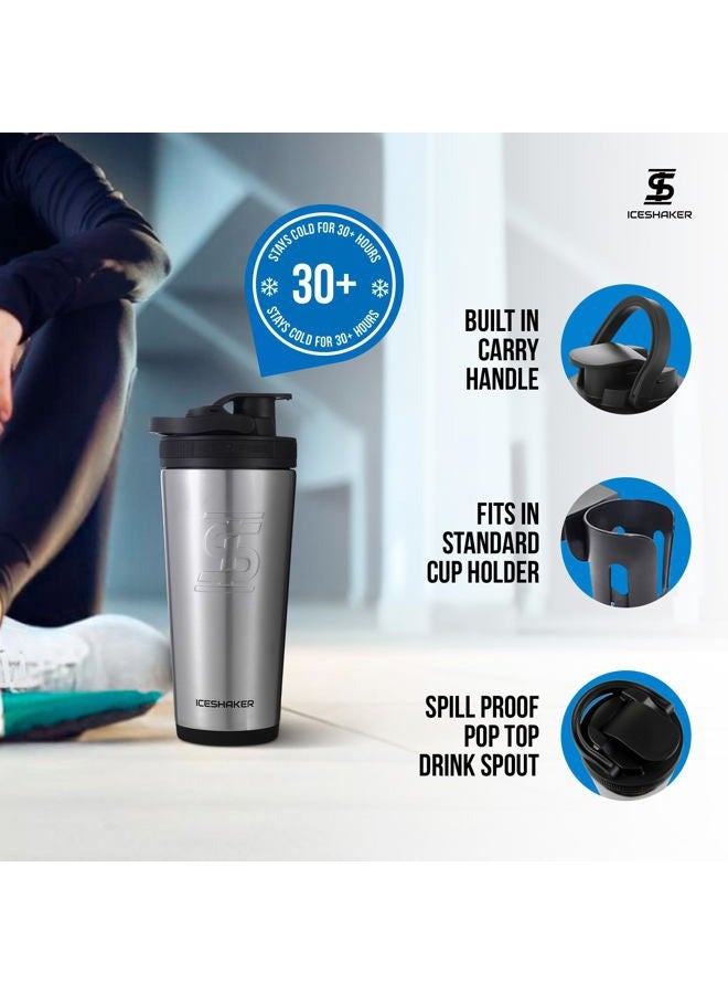 Ice Shaker 770ml Stainless Steel Insulated Water Bottle Protein Mixing Cup - Holds Ice for 30+ Hours As seen on Shark Tank - Image 3