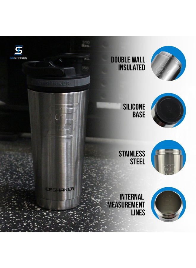 Ice Shaker 770ml Stainless Steel Insulated Water Bottle Protein Mixing Cup - Holds Ice for 30+ Hours As seen on Shark Tank - Image 2