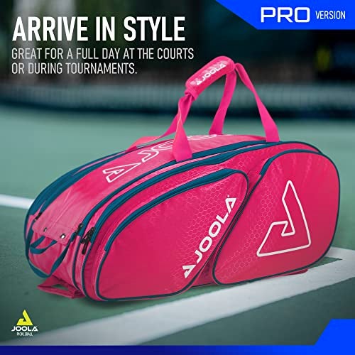 JOOLA Tour Elite Pro Pickleball Bag – Backpack & Duffle Bag for Paddles & Pickleball Accessories – Thermal Insulated Pockets Hold 4+ Paddles - Includes Fence Hook Hot Pink/Blue - Image 4