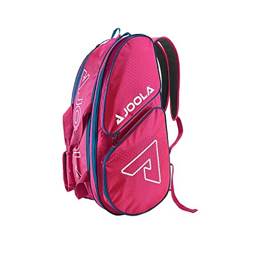 JOOLA Tour Elite Pro Pickleball Bag – Backpack & Duffle Bag for Paddles & Pickleball Accessories – Thermal Insulated Pockets Hold 4+ Paddles - Includes Fence Hook Hot Pink/Blue - Image 1