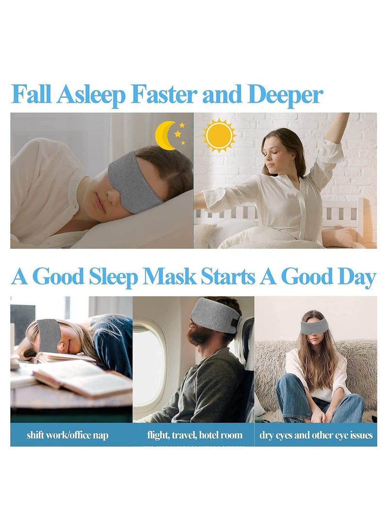 ORiTi Cotton Sleep Mask Blackout,Comfortable & Breathable Eye Mask for Sleeping Adjustable Blinder Blindfold Airplane with Travel Pouch, Night Companion Eyeshade for Women Men Kid  - Image 3