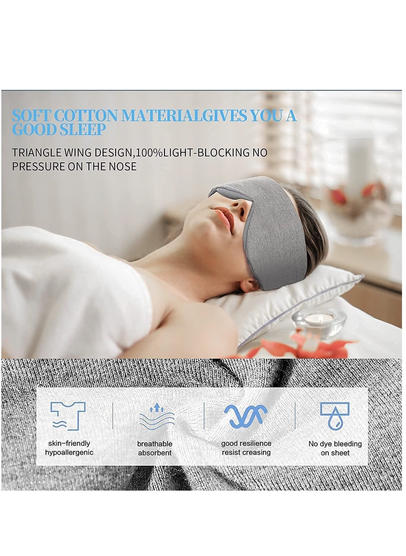 ORiTi Cotton Sleep Mask Blackout,Comfortable & Breathable Eye Mask for Sleeping Adjustable Blinder Blindfold Airplane with Travel Pouch, Night Companion Eyeshade for Women Men Kid  - Image 2