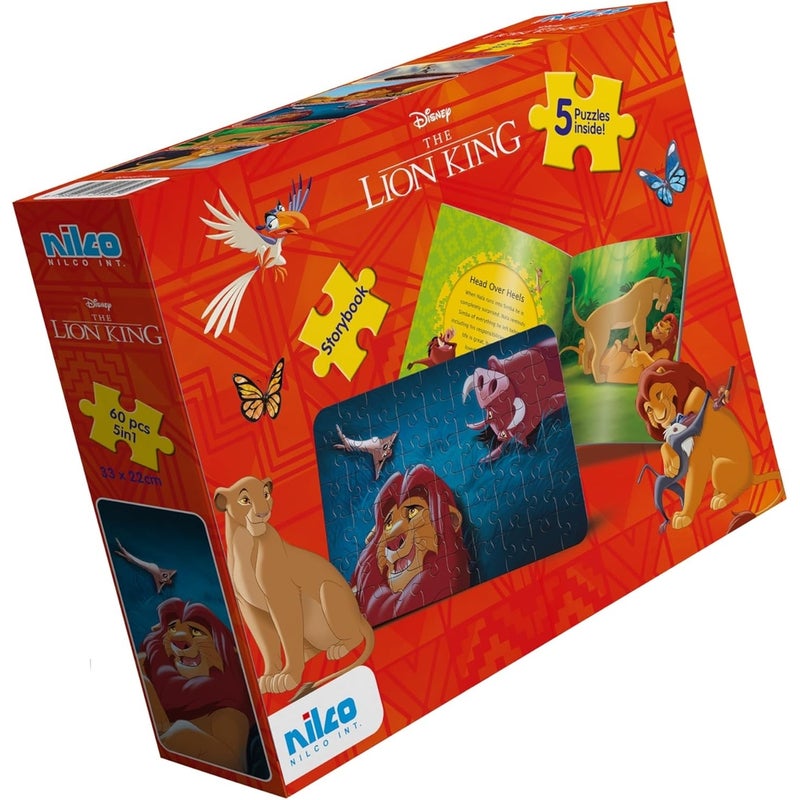 Nilco - Disney Lion King Storybook with 5 Puzzles 60 Pieces - 22980