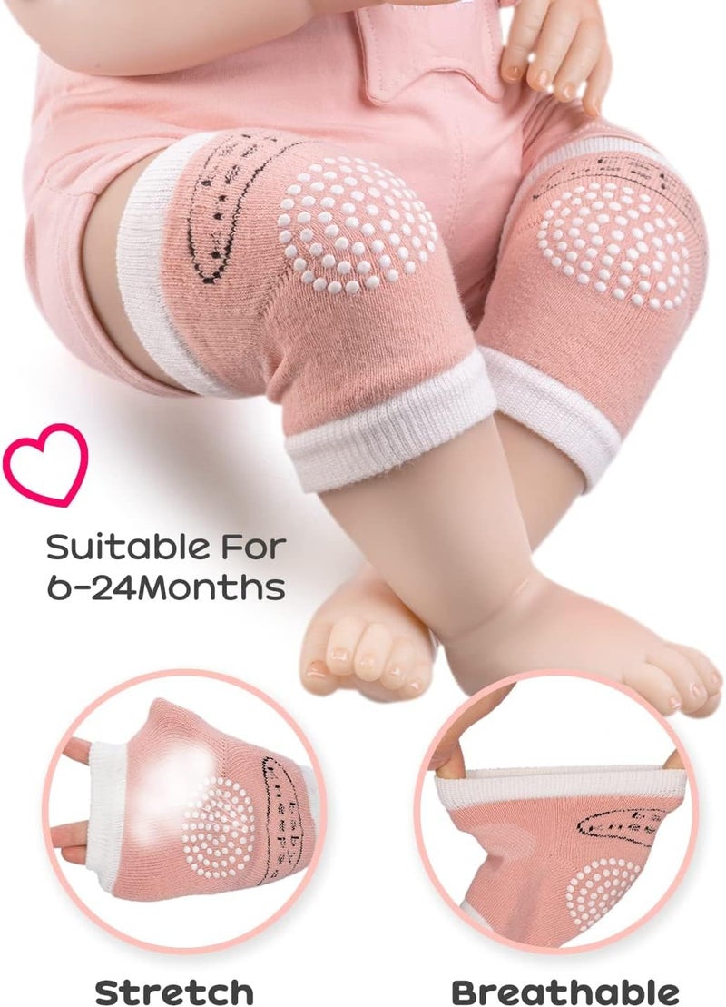 Luckam 5 Pairs Baby Crawling Anti-Slip Knee Pads, Unisex Baby Toddlers Kneepads Leg Warmer - Image 4