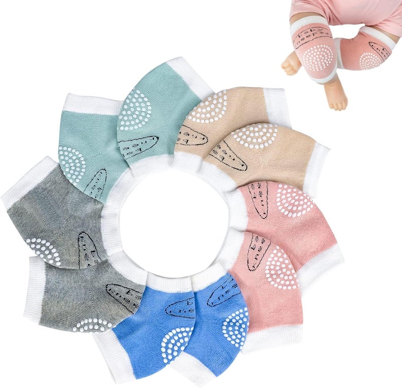 Luckam 5 Pairs Baby Crawling Anti-Slip Knee Pads, Unisex Baby Toddlers Kneepads Leg Warmer - Image 1