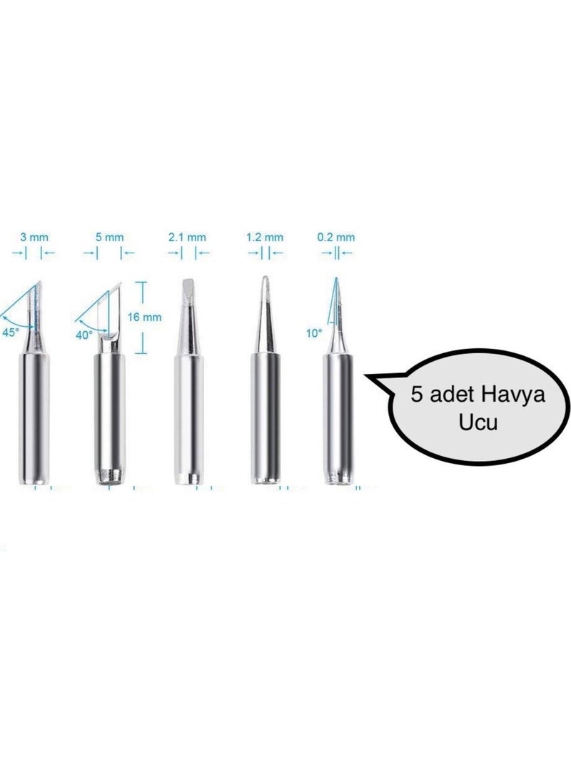 SONEX High Quality Soldering Iron Tip Set of 5 900M-T-K, 900M-T-I, 900M-T-3C, 900M-T-B, 900M-T-2  - Image 1