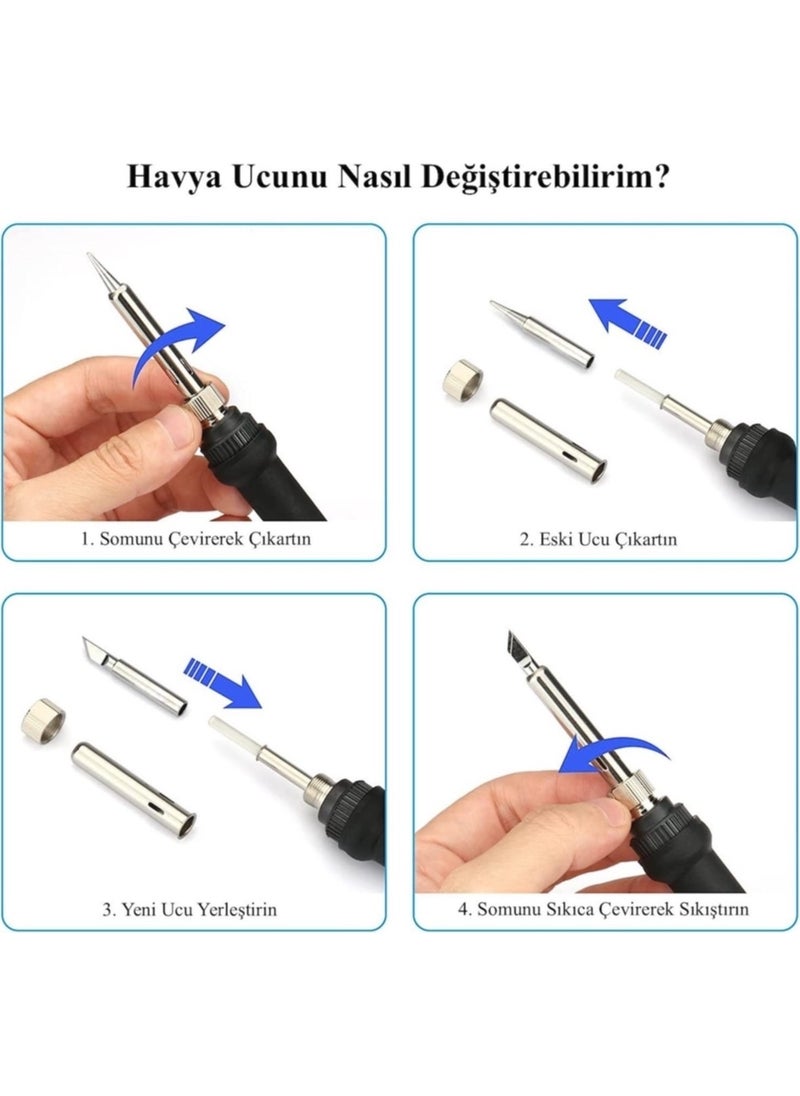 SONEX High Quality Soldering Iron Tip Set of 5 900M-T-K, 900M-T-I, 900M-T-3C, 900M-T-B, 900M-T-2  - Image 5
