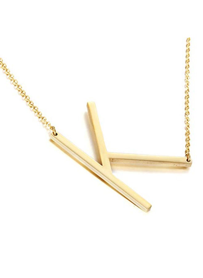 NIBEMINENT - 18 Karat Gold Plated Letter K Pendant Necklace - Image 1