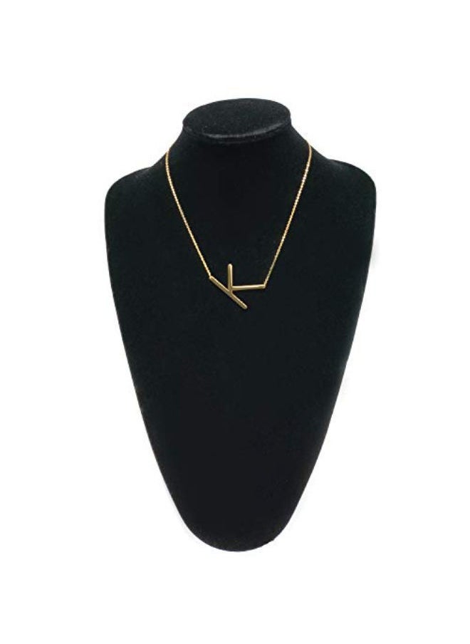 NIBEMINENT - 18 Karat Gold Plated Letter K Pendant Necklace - Image 1
