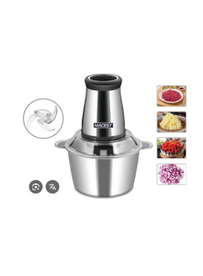 مايست فرامة كهربائية 200 واط متعددة الاستخدامات بسعة 2 لتر – شفرات ستانلس ستيل حادة، وعاء مقاوم للصدأ، مثالية للحوم والخضروات والمكسرات والبصل - Image 5