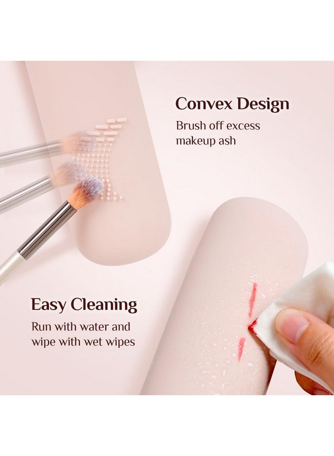 EasYoung Travel Makeup Brush Pouch Sets, 1Pcs Magnetic Anti-Fall Out Silicone Portable Cosmetic Brushes Holder + 6Pcs Makeup Brushes - Image 4