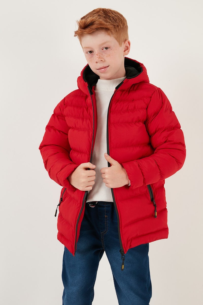 Lela Zippered Pocket Hooded Puffer Coat Boys' Coat 6492324  - Image 1
