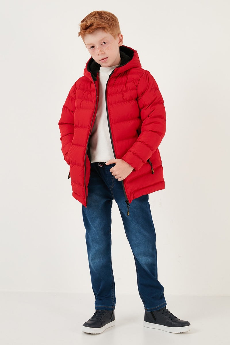 Lela Zippered Pocket Hooded Puffer Coat Boys' Coat 6492324  - Image 2