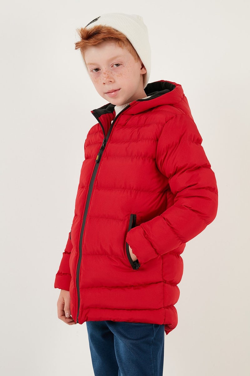 Lela Zippered Pocket Hooded Puffer Coat Boys' Coat 6492324  - Image 3