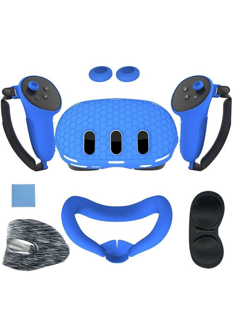 general VR Accessories Set Including Controllers Cover and Headset Cover and Face Cover and Rocker Cover, Soft and Comfy Silicone Material for Q3 VR Headset