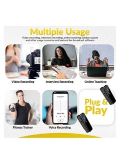 DMG TECH Wireless Lavalier Microphone, Dual Wireless Lavalier Microphone for iPhone iPad Android, 2-in-1 Plug-Play Mic, Auto-Sync, Noise Cancellation, Wireless Microphone for Record Interview, Vlogs  - Image 4