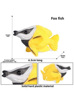 Children's Solid Simulation Ocean Life Models Great White Shark Megalodon Whale Shark Tiger Blue Whale Toys Ornaments-Color:zjs246 Fox Fish