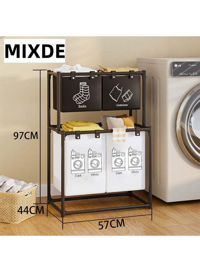 MIXDE Dirtyclothes storage basket dirty clothes basket household clothing storage bucket basket high-value laundry basket large laundry basket suitable for bedroom dormitory family - Image 1