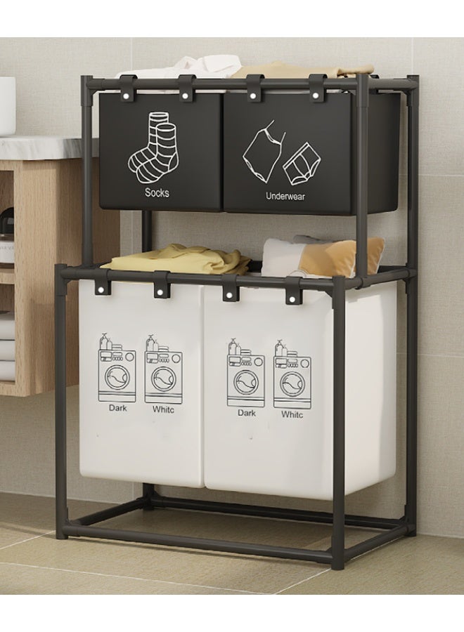 MIXDE Dirtyclothes storage basket dirty clothes basket household clothing storage bucket basket high-value laundry basket large laundry basket suitable for bedroom dormitory family - Image 2