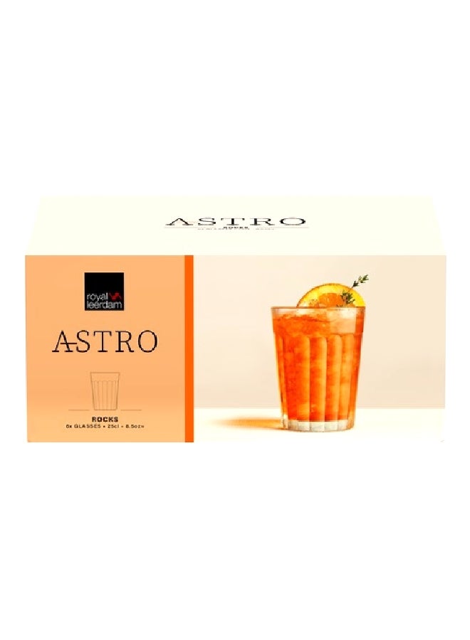 LIBBEY 6-Piece Elegant Design High Quality Royal Leerdam Astro Rocks Glass Set Clear 250 ml 829525 - Image 3