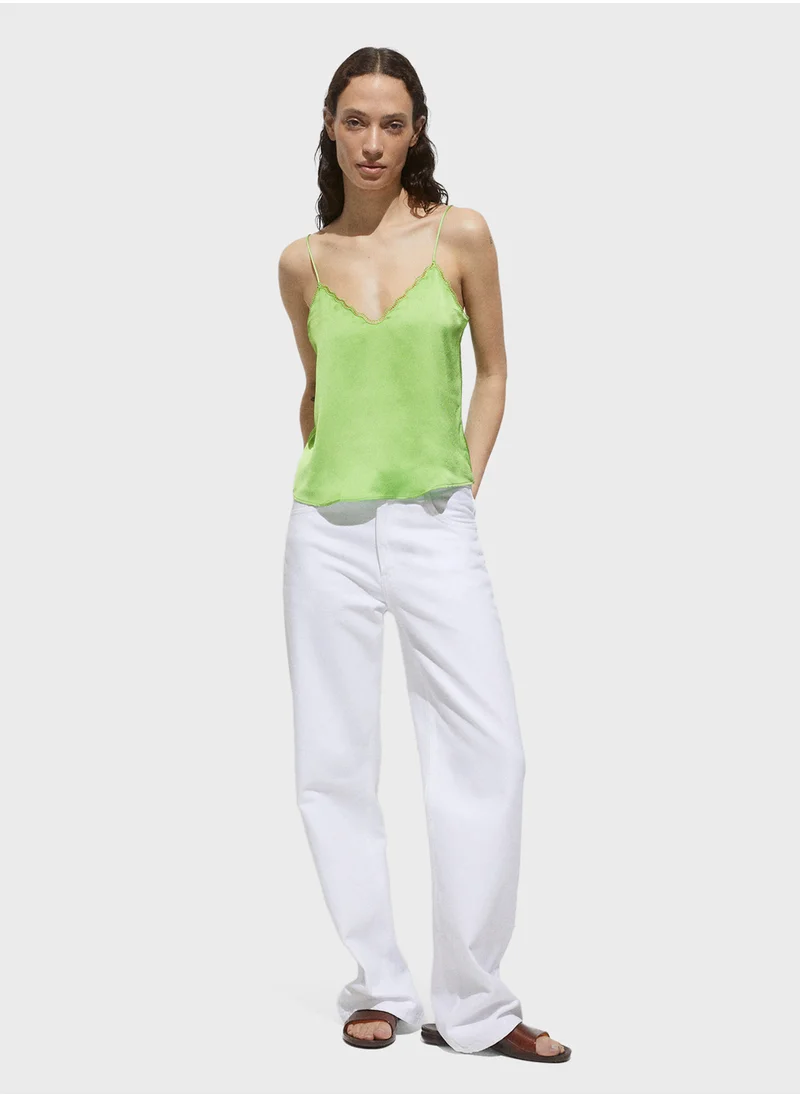 مانجو Satin Top With Straps