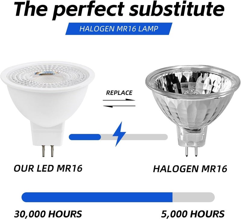 مصابيح سبوت لايت LED MR16، قاعدة GU5.3، 8 واط 800 لومن، زاوية شعاع 38°، عبوة من 20 - Image 3