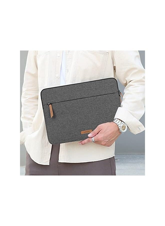 360° Protective 14 inch Laptop Sleeve Case Chromebook 14 with Accessory Bag, Dark Gray
