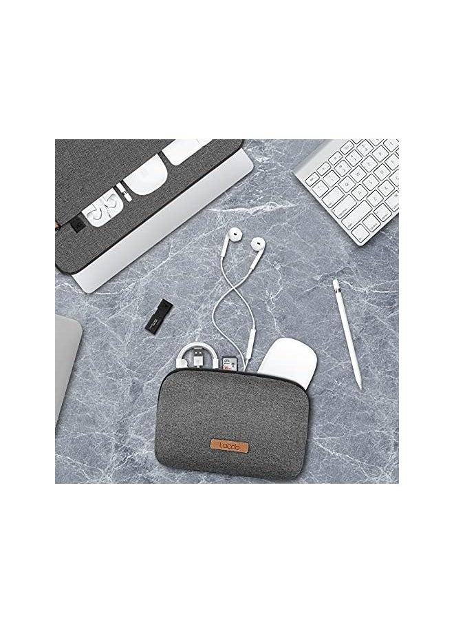 360° Protective 14 inch Laptop Sleeve Case Chromebook 14 with Accessory Bag, Dark Gray