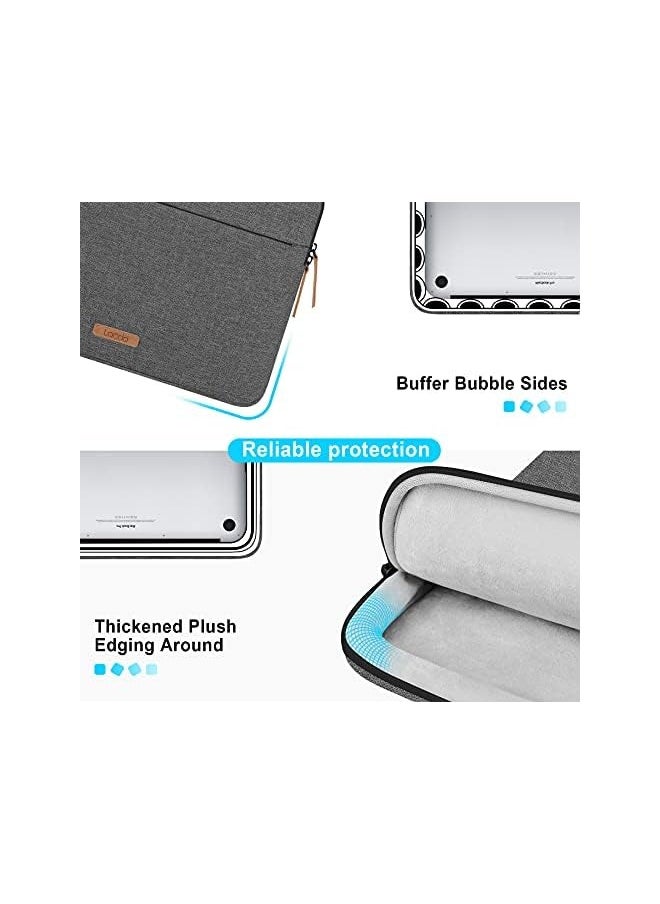 360° Protective 14 inch Laptop Sleeve Case Chromebook 14 with Accessory Bag, Dark Gray