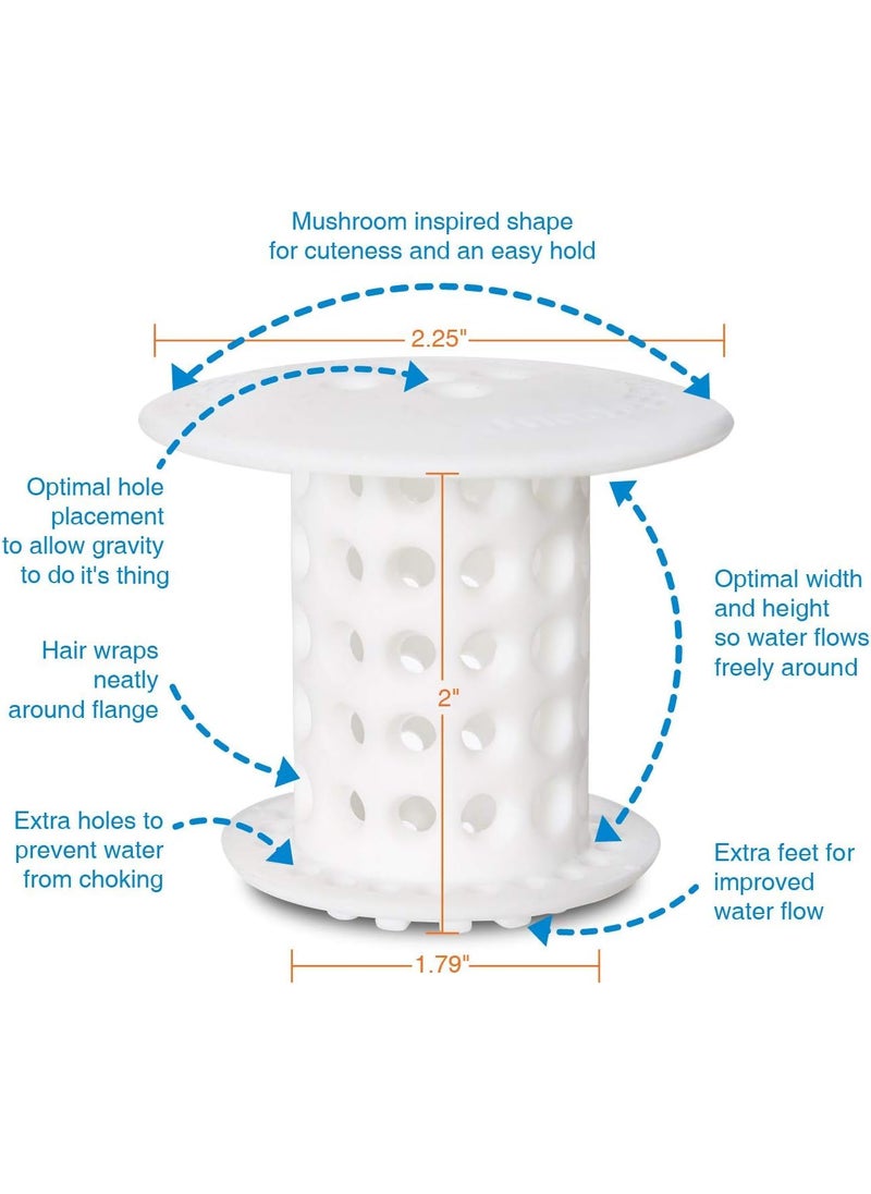 TubShroom TubShroom TSWHT454 the Revolutionary Tub Drain Protector Hair CatcherStrainerSnare White 6 Pack  - Image 5