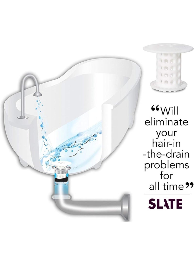 TubShroom TubShroom TSWHT454 the Revolutionary Tub Drain Protector Hair CatcherStrainerSnare White 6 Pack  - Image 4