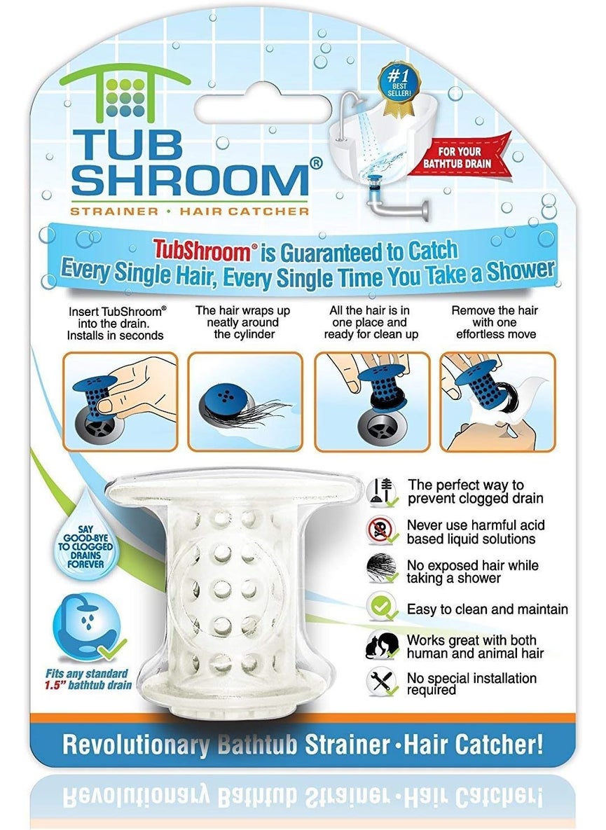 TubShroom TubShroom TSWHT454 the Revolutionary Tub Drain Protector Hair CatcherStrainerSnare White 6 Pack  - Image 2