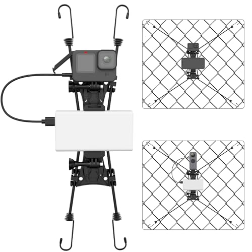 aoeyoo Cell Phone Fence Mount with Battery Holder Game Changer Mounting Kit for iPhone Android Compatible with GoPro Mevo Start Supports Recording While Charging Tennis and Pickleball Training - Image 1