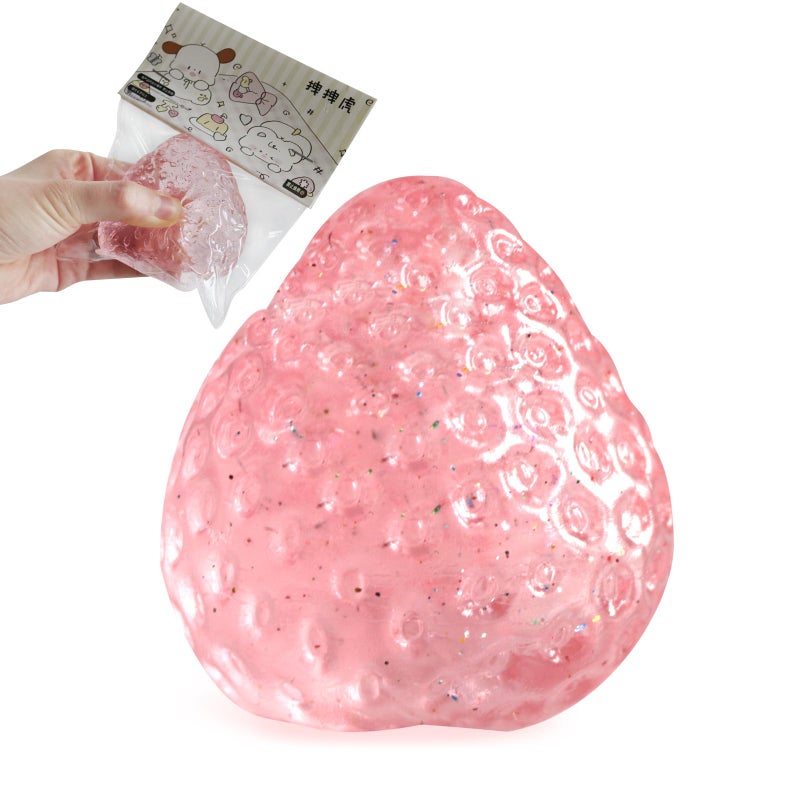 FOCone Strawberry Taba Squishy ToysCute Strawberry Squishy Squeeze ToysKawaii Strawberry Squishies Toy Fidget Squishies StressReducing ToysValentines Day Classroom Exchange Gift Pink - Image 3