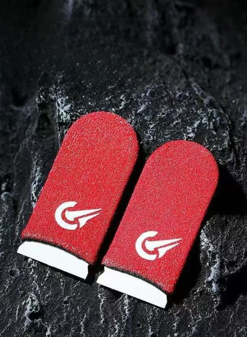 Kastwave Gaming Finger Sleeves – Anti-Sweat, Breathable, Sensitive Touch Gloves for Mobile Gaming, PUBG, Free Fire & COD | Red