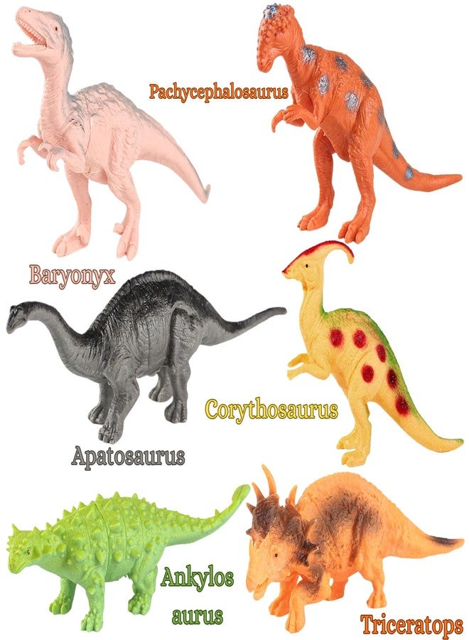 MALLEXO Realistic Colorful 6 PCs Dinosaur Animals Toys for Kids 3+ | Attractive Prehistoric Animal Action Figures Janwar Toy for Boys and Girls Birthday Gift for Children Educational & Decoration Item - Image 5