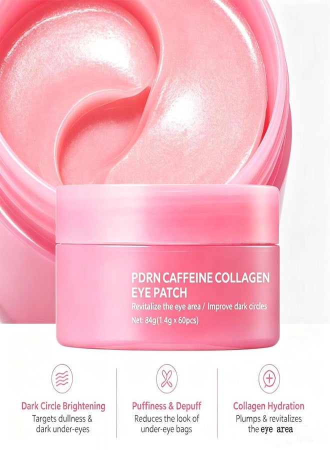 TWLBXMG PDRN Caffeine Collagen Eye Patch, 60PCS Gel Under Eye Patches | Dark Circles & Puffiness Treatment, Eye Bags & Wrinkle Reduction, Firming & Smoothing Skin, Korean Skincare Eye Mask - Image 3