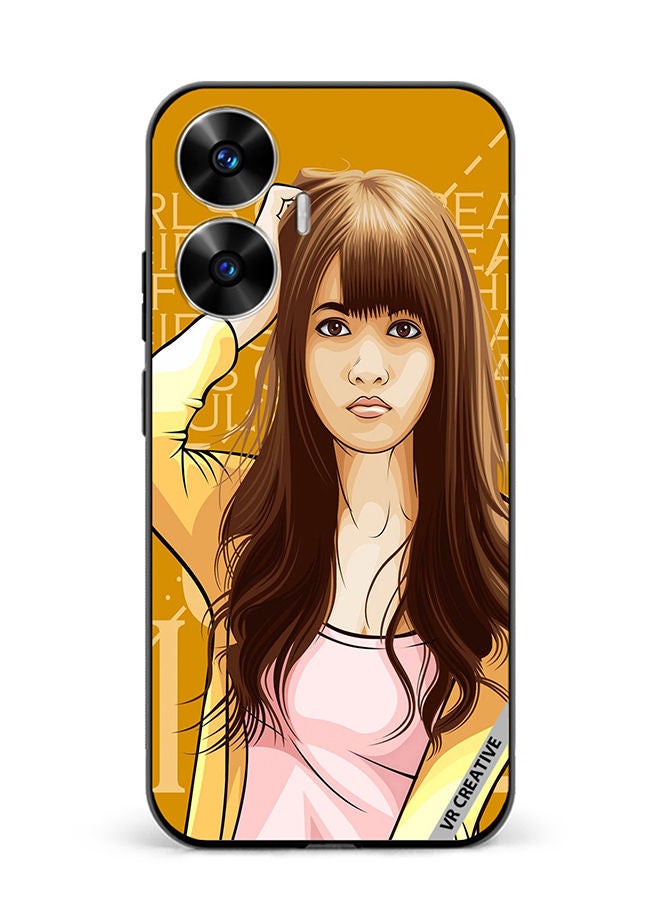 VR CREATIVE Protective Case Cover For Realme C55 Girl Posing Design Multicolour - Image 1