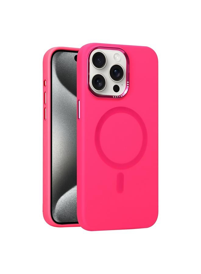 اس-توب جراب لهاتف iPhone 15 Pro Max بإطار معدني وعدسات من السيليكون السائل MagSafe - Image 1