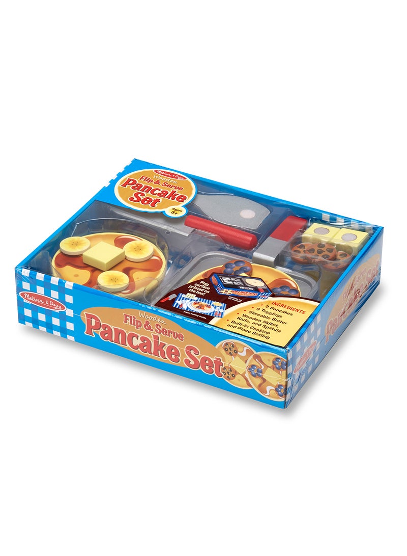 Melissa & Doug 19-piece Flip And Serve Pancake Set-wooden Breakfast Play Food Cooking Toys For Toddlers And Kids Ages 3+ - Image 2
