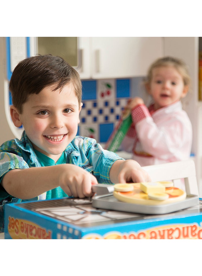 Melissa & Doug 19-piece Flip And Serve Pancake Set-wooden Breakfast Play Food Cooking Toys For Toddlers And Kids Ages 3+ - Image 5