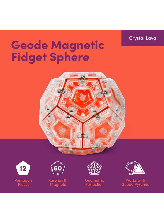 Speks Geode Magnetic Fidget Toy | Sensory Desk Toy for Adults & Teens 14+ | Stress Relief Gift, Easter Basket Stuffer | Sphere, Lava - Image 2