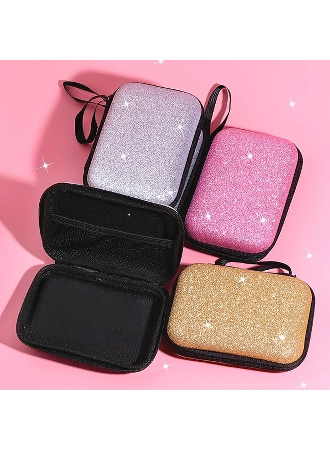 Pink EVA Hard Case For Cable Charger Headphone Storage With Mesh Pocket Portable - Image 3