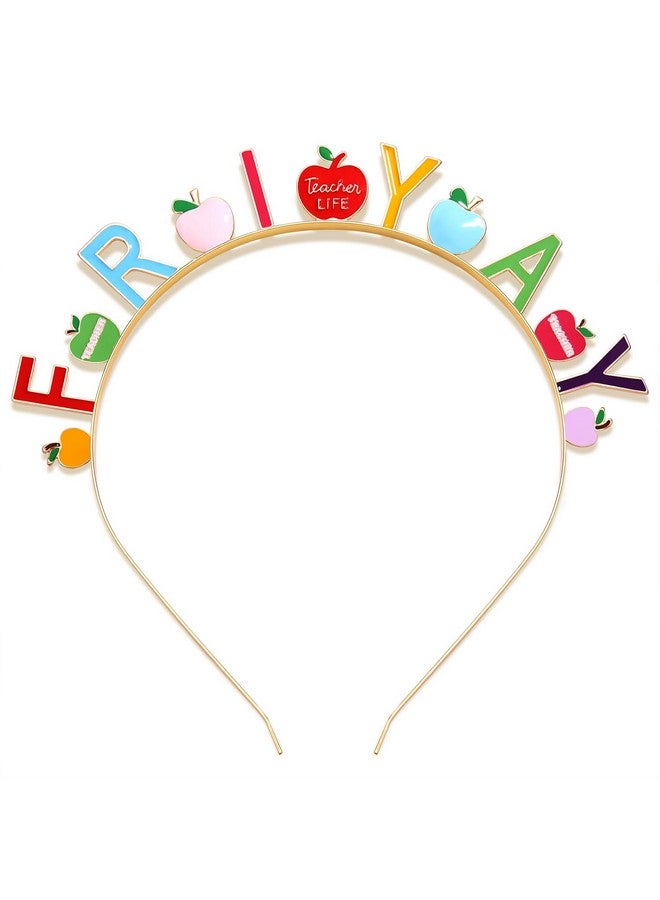 GLBCC Teacher Headband Friyay Teacher'S Headband Cute Apple Charm Teacher Headband Headpiece Back To School Teacher'S Day Hair Accessories Gifts (Friyay Teacher Headband) - Image 2