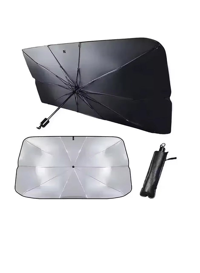 غطاء شمسي قابل للطي لسيارة، مظلة لحماية الزجاج الأمامي من حرارة الشمس وأشعة UV، يحافظ على سيارتك باردة وخالية من الضرر، سهل الاستخدام (55*31.5 بوصة) - Image 5
